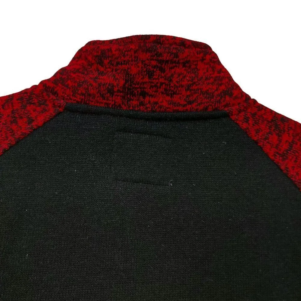 Oshkosh B'gosh Fleece Sweater Boys 14 Red Black 1/4 Zip Lightweight Travel